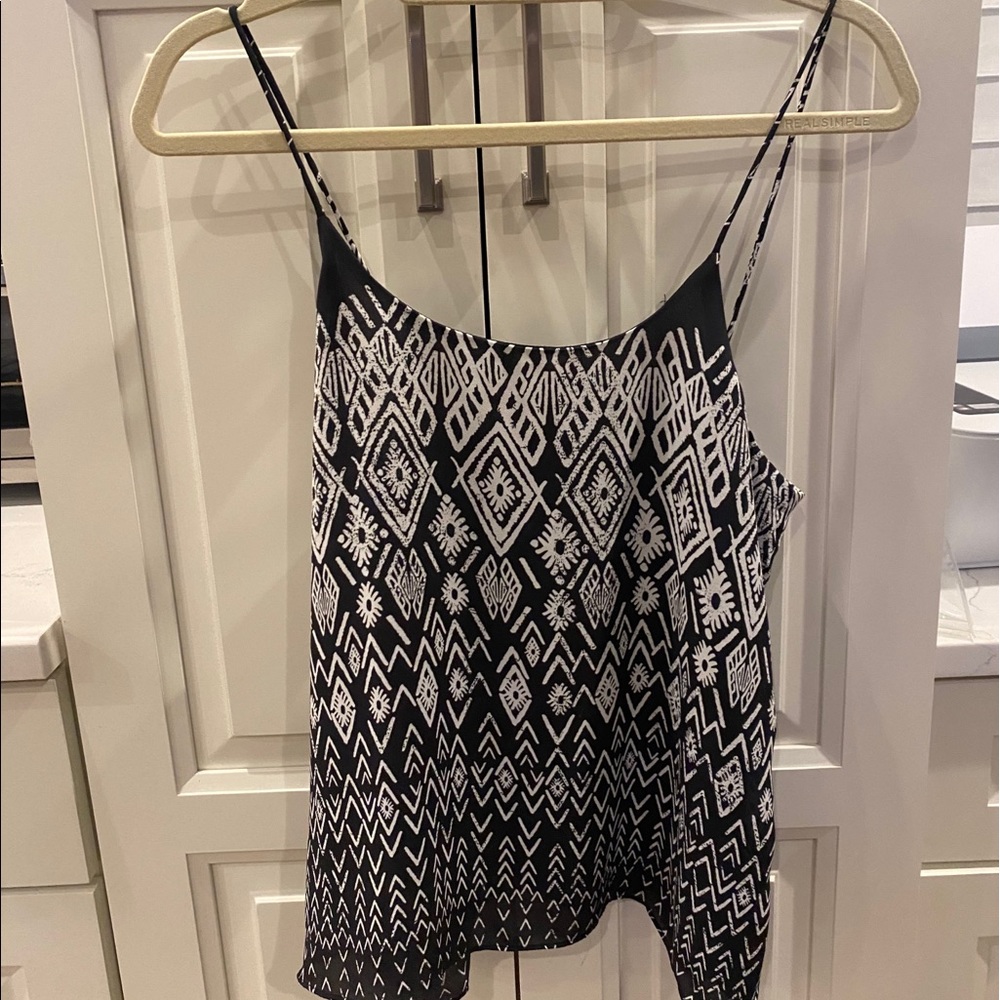 Patterned black and white dressy tank